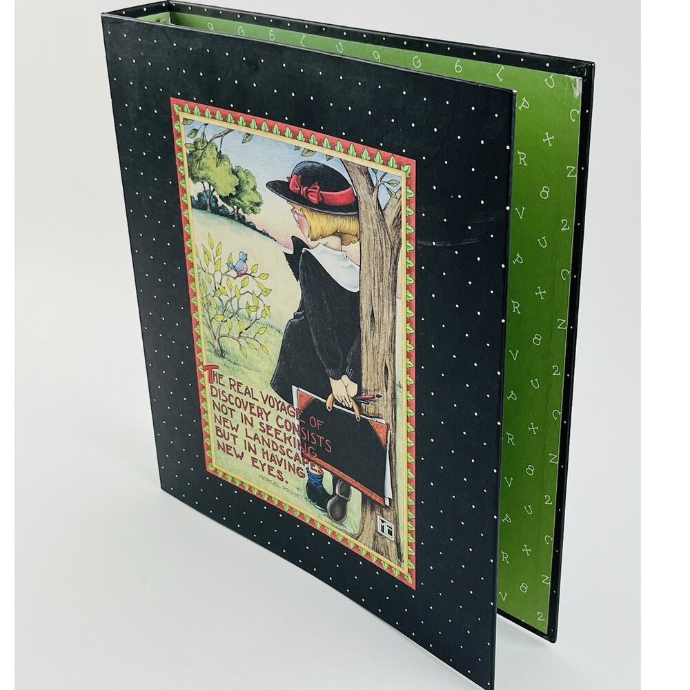 Retired 1998 Mary Engelbreit 3-Ring Binder Girl Tree Black Voyage Landscapes Eye - Picture 4 of 11